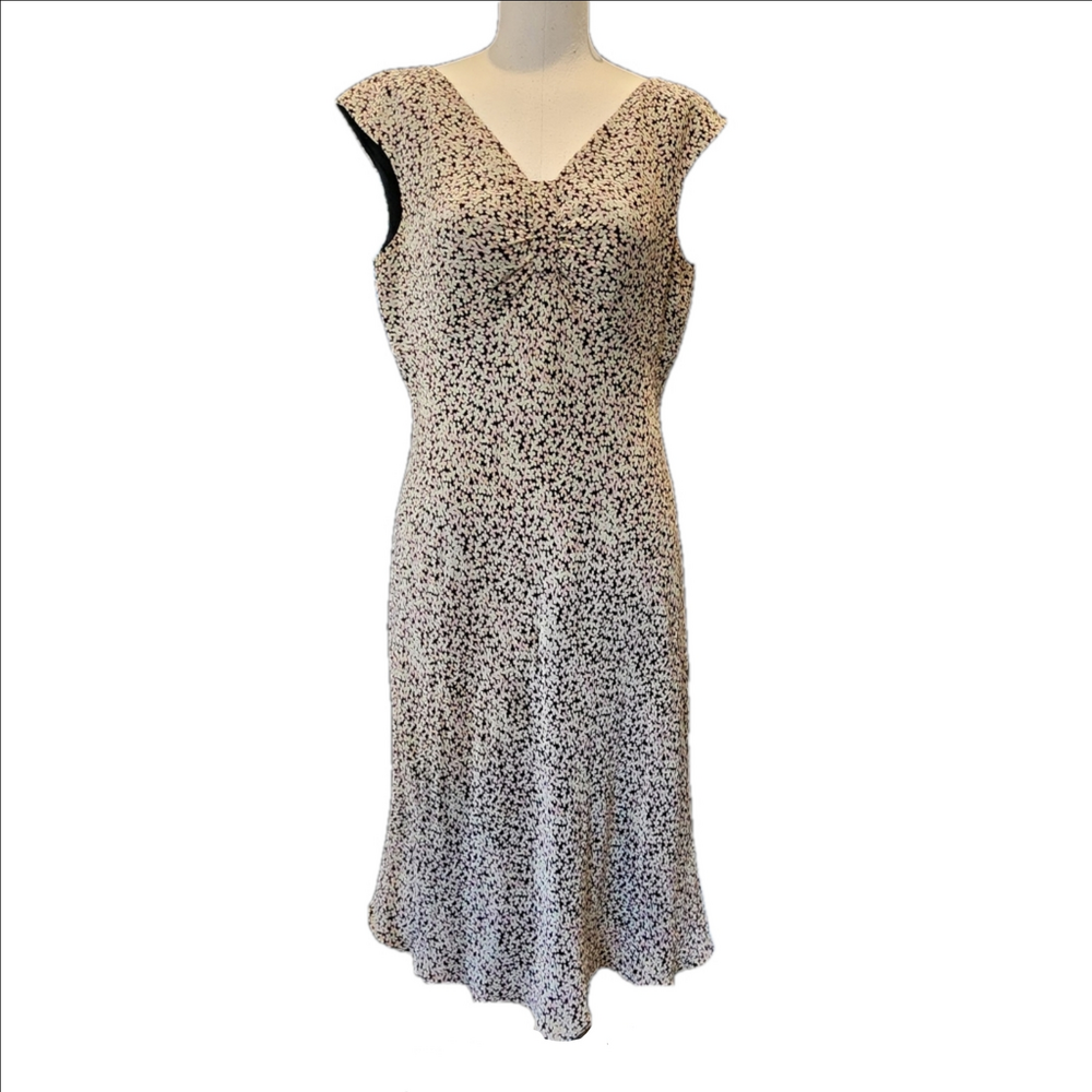 DRESSBARN 100% SILK BROWN,YELLOW,PINK FLORAL DRESSSSSS